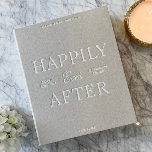 'Happily Ever After' Beige & White Luxury Photo Album Accessories