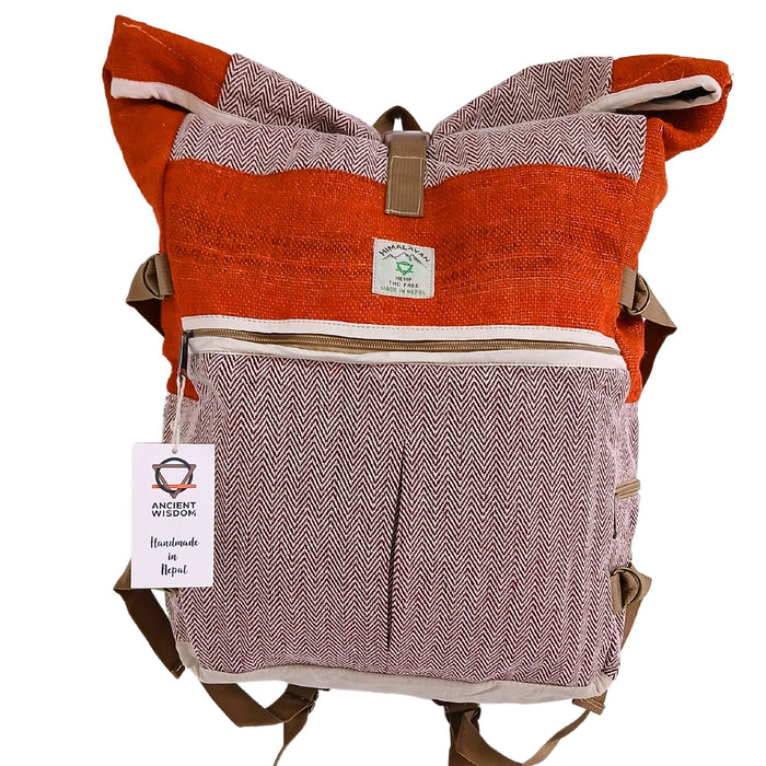 Hemp Trekking Rolling Backpack - Sunset Orange 🇬🇧