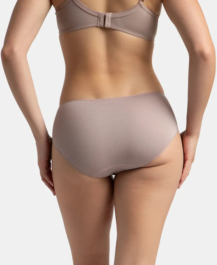 High Coverage Micro Modal Elastane Stretch Hipster With Ultrasoft Concealed Waistband - Mocha & Anemone (Pack of 2)