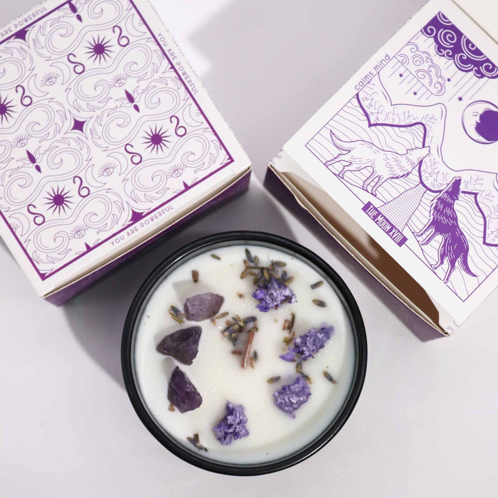 Hop Hare Crystal Magic Flower Candle - The Moon 🇬🇧