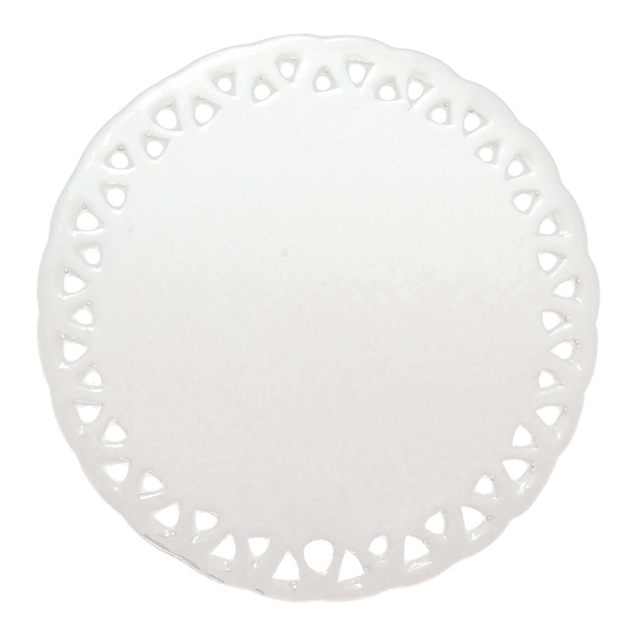 HPN SubliCraft 3.25" Round Doily Sublimation Ceramic Ornament with Triangle Lace - 100 per Case - HeatPressNation
