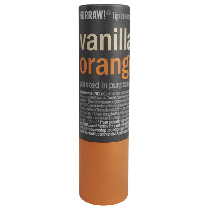 Hurraw Lip Balm - Vanilla & Orange (Cardboard Tube)