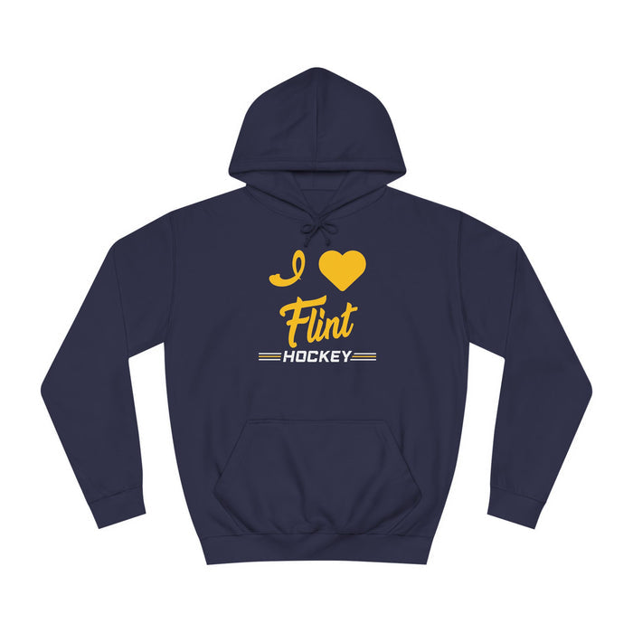 I Love Flint Hockey Unisex College Hoodie