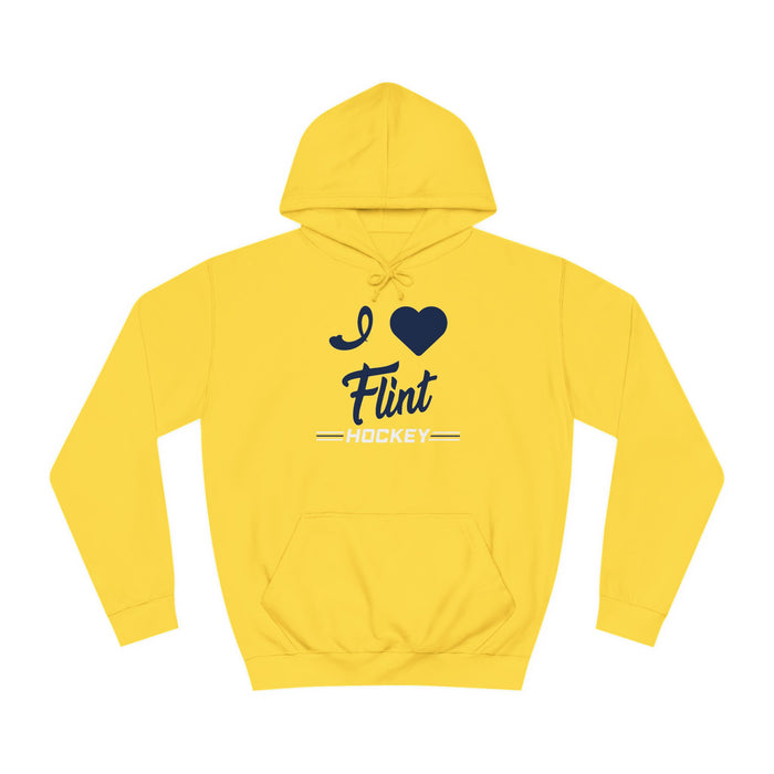 I Love Flint Hockey Unisex College Hoodie
