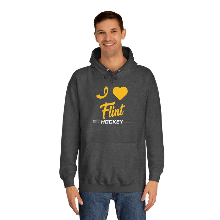 I Love Flint Hockey Unisex College Hoodie