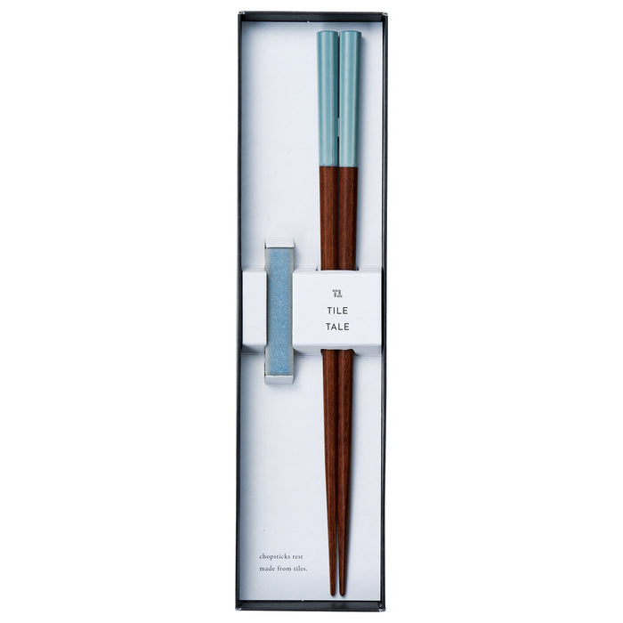 Ishida: TILE TALE Japanese Chopsticks with Ceramic Chopstick Rest Set yunomi.life