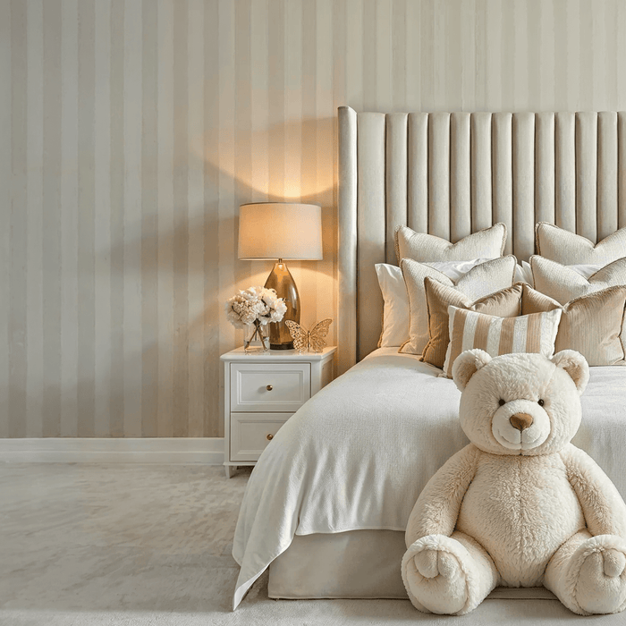 Kaya Beige & Cream Striped Wallpaper Home Improvement
