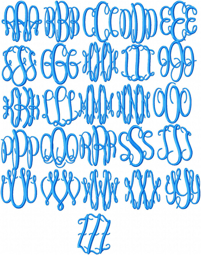Keepsake Monogram Font, comes in 2,2.5 and 3 inch Sizes with 3 different frames