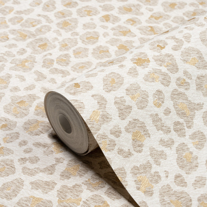 Kenzie Cream Leopard Print Wallpaper Home Improvement