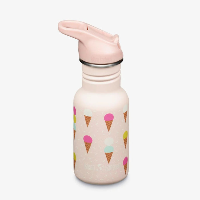 Klean Kanteen Kids 12oz (355ml) Stainless Steel Water Bottle with Flip Seal Sport Cap & Straw