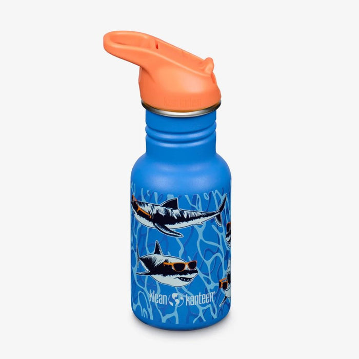 Klean Kanteen Kids 12oz (355ml) Stainless Steel Water Bottle with Flip Seal Sport Cap & Straw