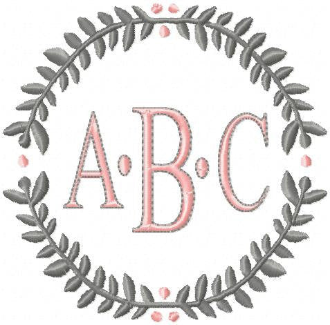 Laurel Circle - monogram Frame