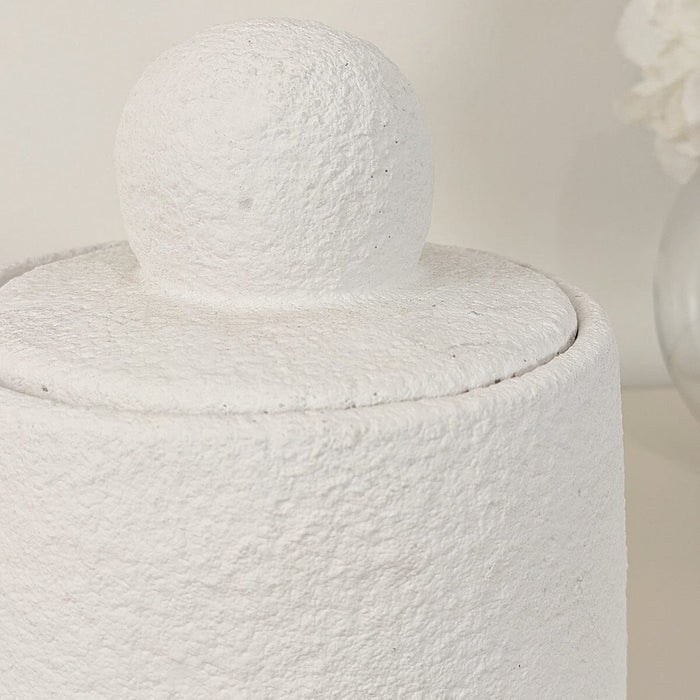 Laurel White Textured Decorative Jar Accessories