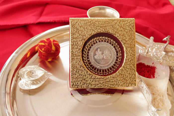Laxmi Ganesha Silver Coin 99.9 Purity 10gm