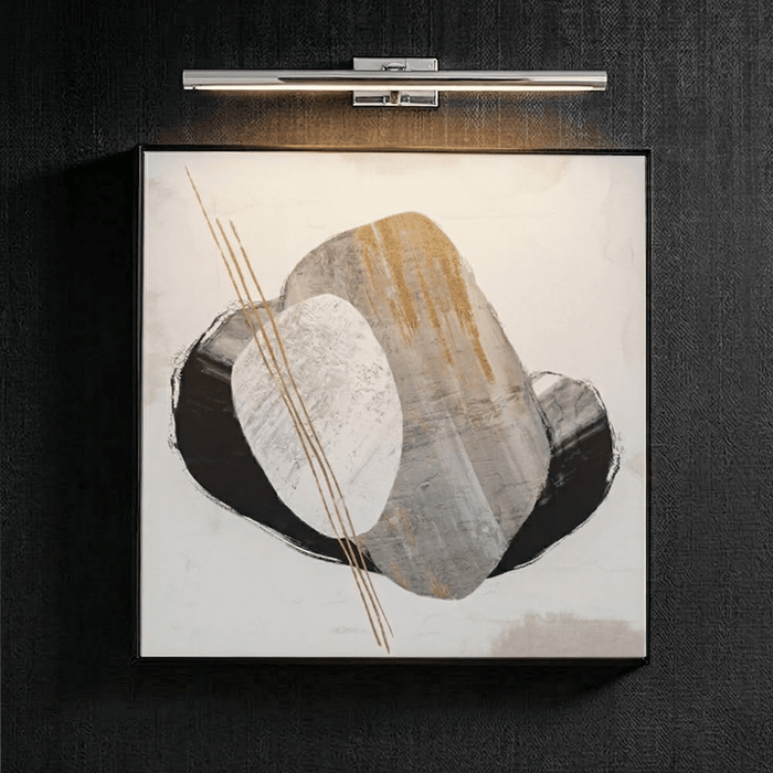 Levante Monochrome Abstract Framed Canvas Wall Art with Gold Detail Accessories