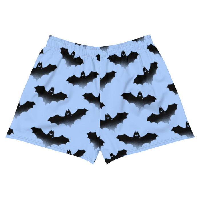 Lilith alternative shorts in blue with bats and crescent moons