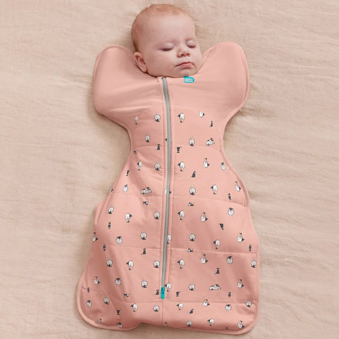 Love to Dream Swaddle Up 2.5 Tog Quilted Organic Cotton & Merino Sleeping Bag - Lamb's Best Friend (Rose)