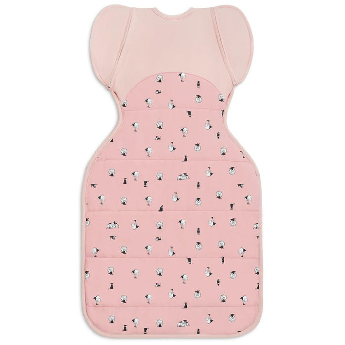 Love to Dream Swaddle Up Transition Bag 2.5 Tog Quilted Organic Cotton & Merino Sleeping Bag - Lamb's Best Friend (Rose)