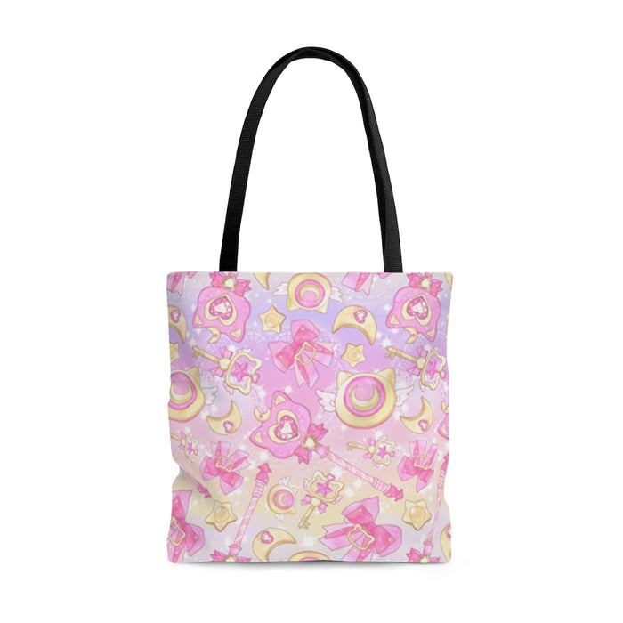 Stylish Magical Girl Tote Bag (Pink) features vibrant patterns, perfect for any adventure or everyday use.