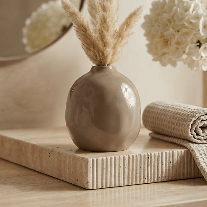 Maja Mini Taupe Decorative Round Vase Accessories
