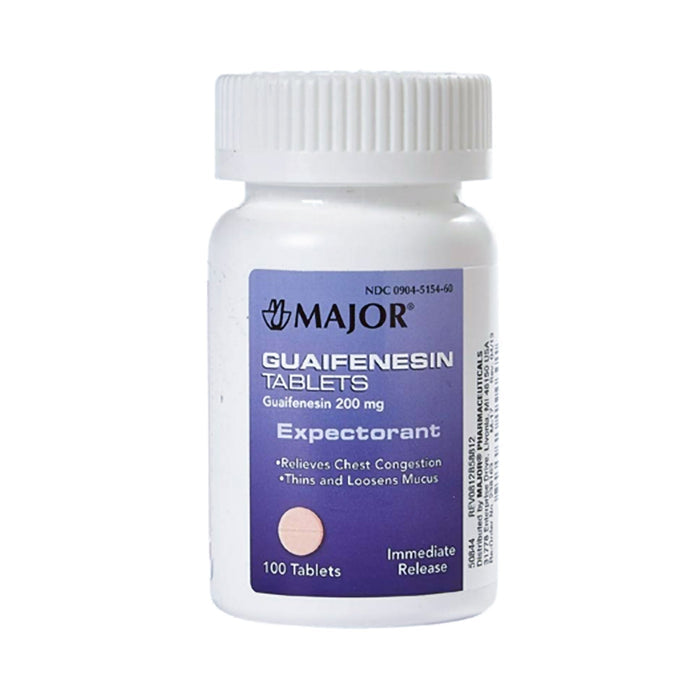 Major Guaifenesin Expectorant Tablets, 100 ct - 00904515460 - LL Medico
