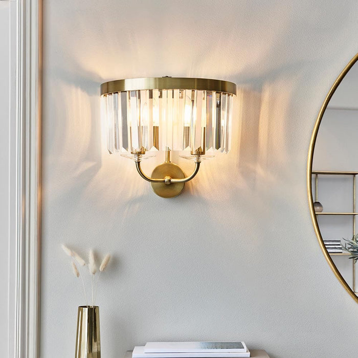Masika Brass & Glass Wall Light Lighting