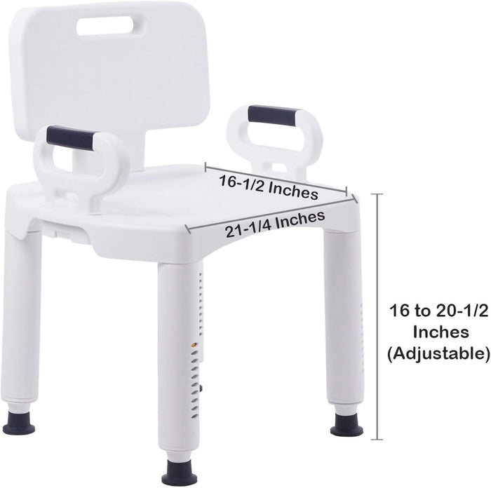 McKesson Bath Bench, Fixed Handle, No Backrest - 146-RTL12203KDR - LL Medico