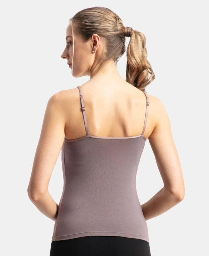 Micro Modal Elastane Stretch Camisole with Adjustable Straps and StayFresh Treatment - Deep Taupe