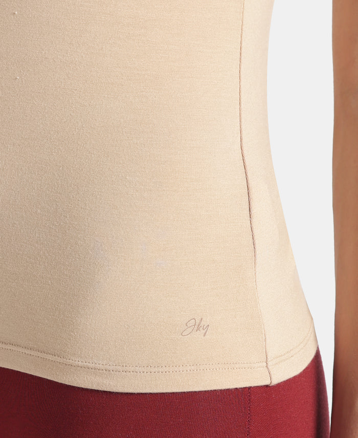 Micro Modal Elastane Stretch Camisole with Adjustable Straps and StayFresh Treatment - Skin (Pack of 2)