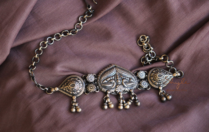 Mizoya Dual Peacock Motif Ghughri Choker