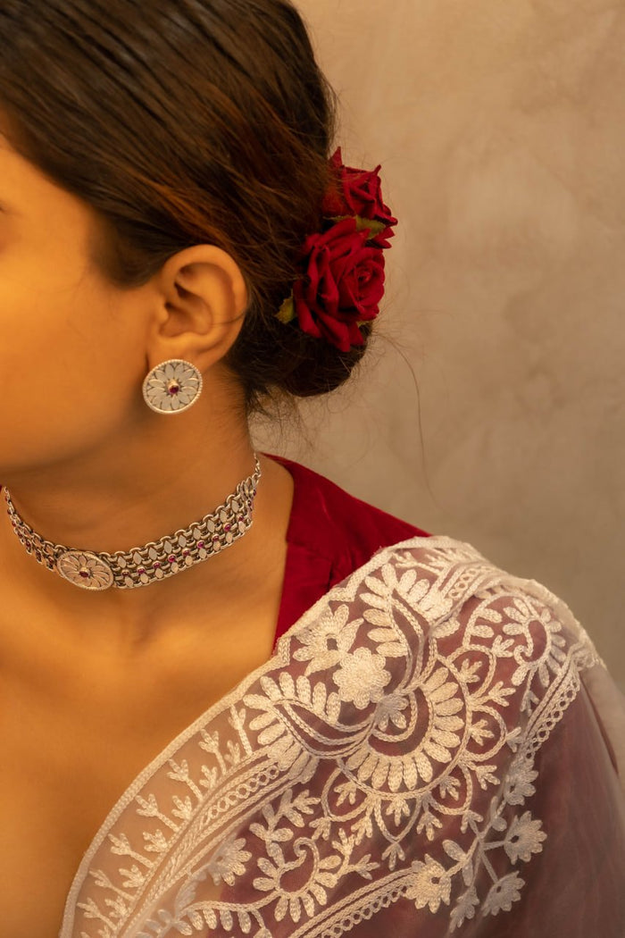 Mizoya Flower Motif Raani Stud Earring