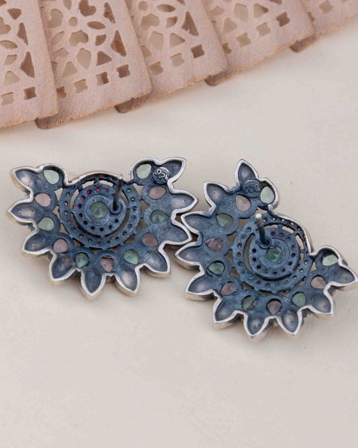 Mizoya Petal Bordered Statement Stud Earring