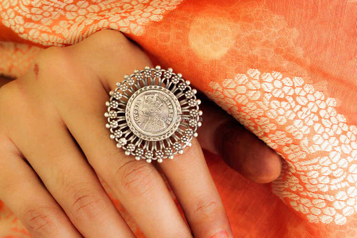 Moh Chakra Victorian Coin Ring