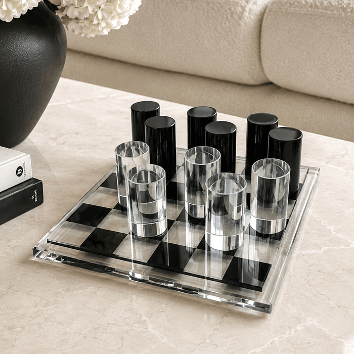 Monochrome Acrylic Decorative Chess Set Accessories
