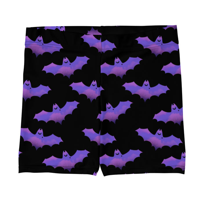 Morrigan alternative shorts in lavender with painterly bats and tiny crescent moons