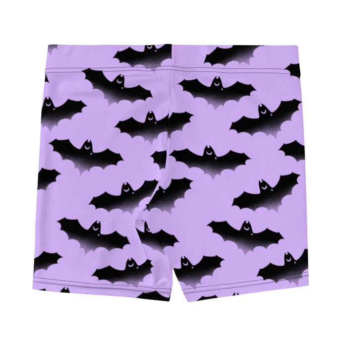 Morrigan alternative shorts in lavender with bats and crescent moons