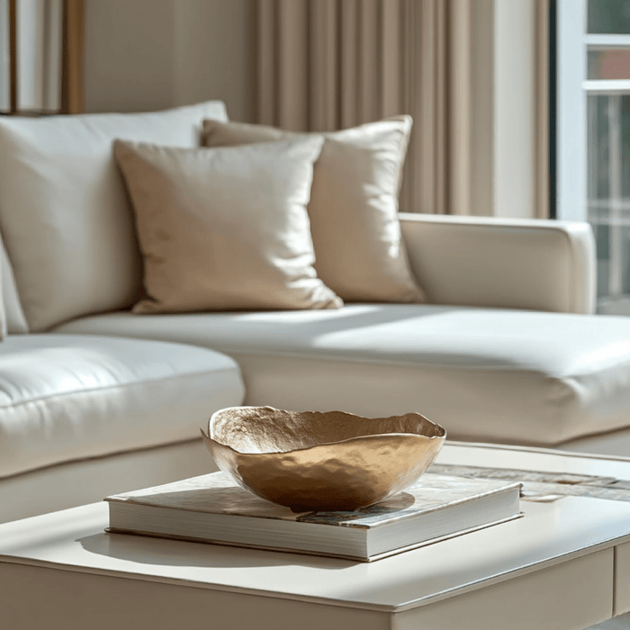Natalia Light Gold Abstract Decorative Bowl Accessories