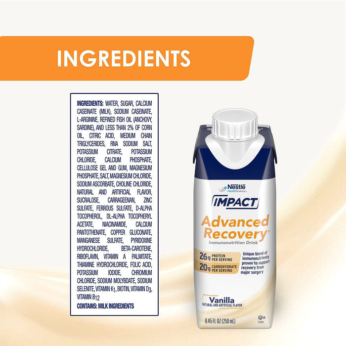 Nestle Impact Advanced Recovery Immunonutrition Drink, Vanilla, CS/10 - 00043900943114 - LL Medico