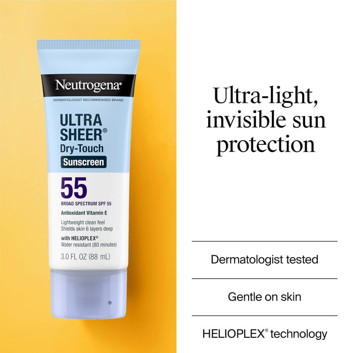 Neutrogena Ultra Sheer Dry-Touch Sunscreen Lotion, SPF 55, 3 Fl Oz