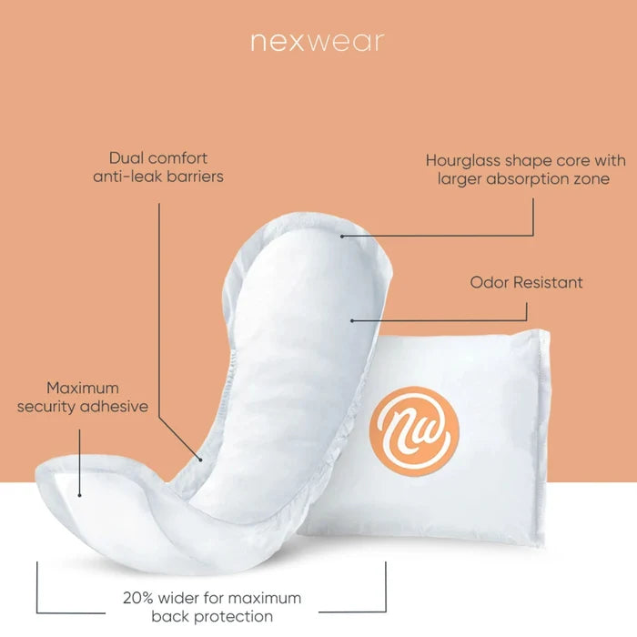 Nexwear Incontinence Pads, Moderate - 3390-Pack - LL Medico