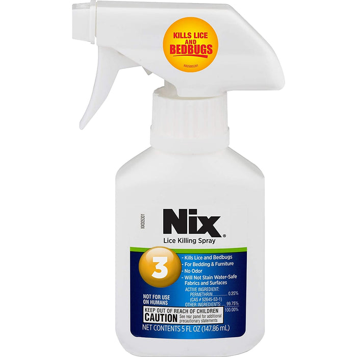 NIX Lice & Bed Bug Control Spray, 5 oz Bottle