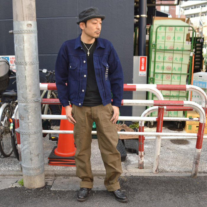 ONI DENIM "207-HOX" Baker Pants 13oz Sultur Dye Oxford "Brown Khaki /Olive Brown"