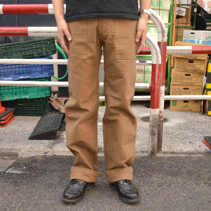 ONI DENIM "207-HOX" Baker Pants 13oz Sultur Dye Oxford "Brown Khaki /Olive Brown"