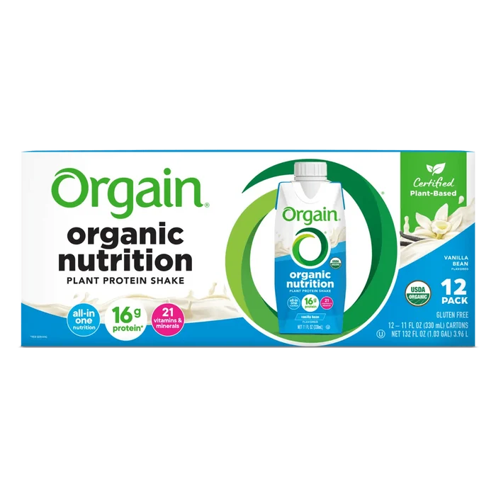 Orgain Organic Vegan Plant Based Nutritional Shake, Vanilla, CS/12 - 851770003223 - LL Medico