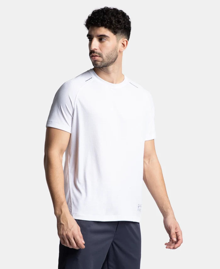 Pack of 2 Lightweight Microfiber Solid Round Neck Half Sleeve T-Shirt with Breathable Mesh - White & Iceberg Green
