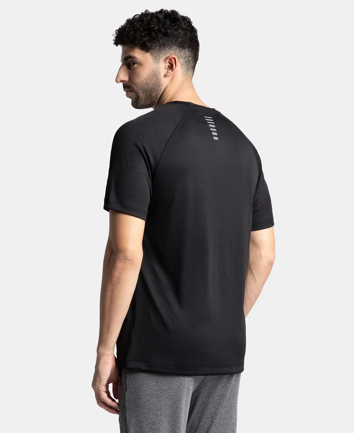 Pack of 2 Lightweight Microfiber Solid Round Neck Half Sleeve T-Shirt with Breathable Mesh - White & Black