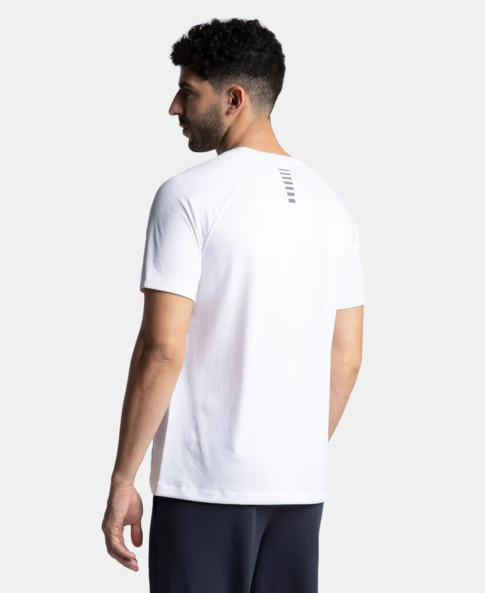 Pack of 2 Lightweight Microfiber Solid Round Neck Half Sleeve T-Shirt with Breathable Mesh - White & Iceberg Green