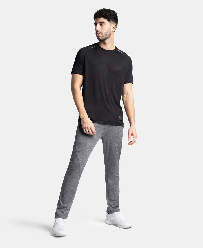 Pack of 2 Lightweight Microfiber Solid Round Neck Half Sleeve T-Shirt with Breathable Mesh - White & Black