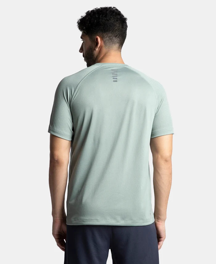 Pack of 2 Lightweight Microfiber Solid Round Neck Half Sleeve T-Shirt with Breathable Mesh - White & Iceberg Green