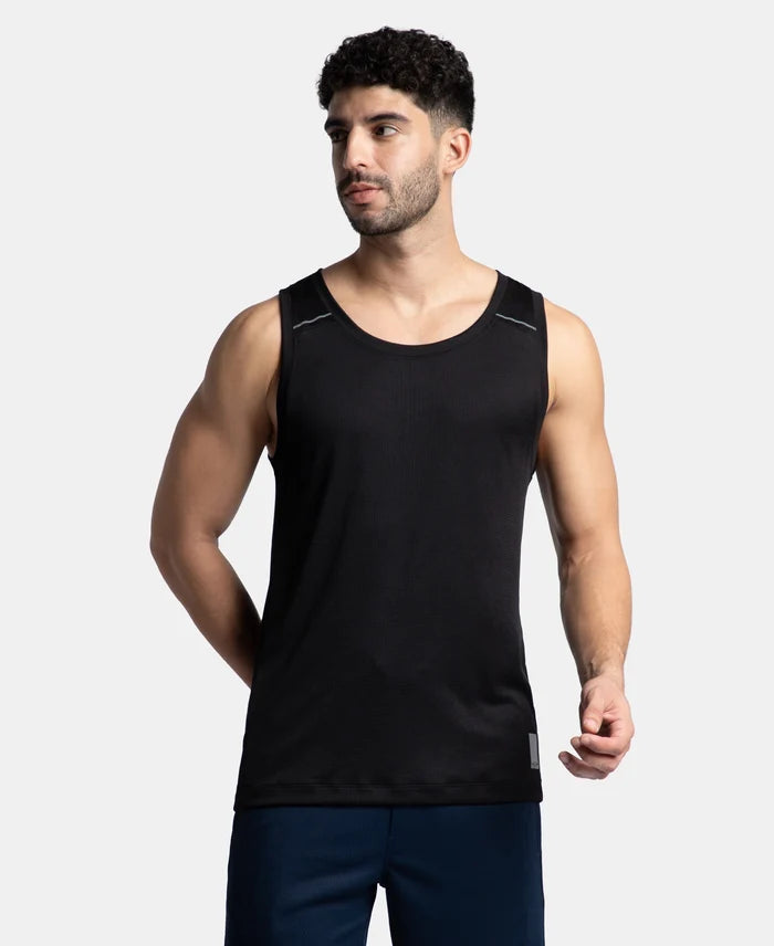 Pack of 2 Lightweight Microfiber Solid Tank Top with Breathable Mesh - Black & White